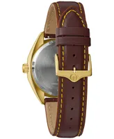 Bulova Men's Classic Jet Star Brown Leather Strap Watch 40mm