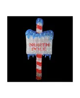 33" Led Lighted Commercial Grade Acrylic "North Pole" Christmas Sign Display Decoration