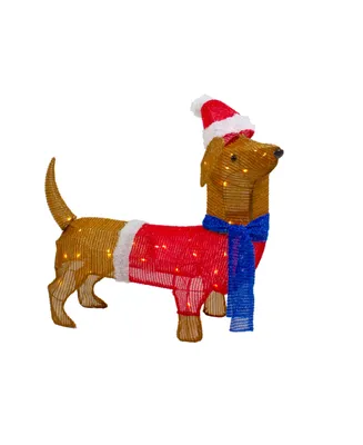 26" Led Lighted Dachshund Dog Outdoor Christmas Decoration