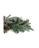 32" Pre-Lit Artificial Mixed Pine and Pine Cone Christmas Snowflake Wreath