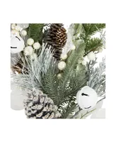 Artificial Mixed Foliage with Pine Cones Christmas Wreath 28" Unlit