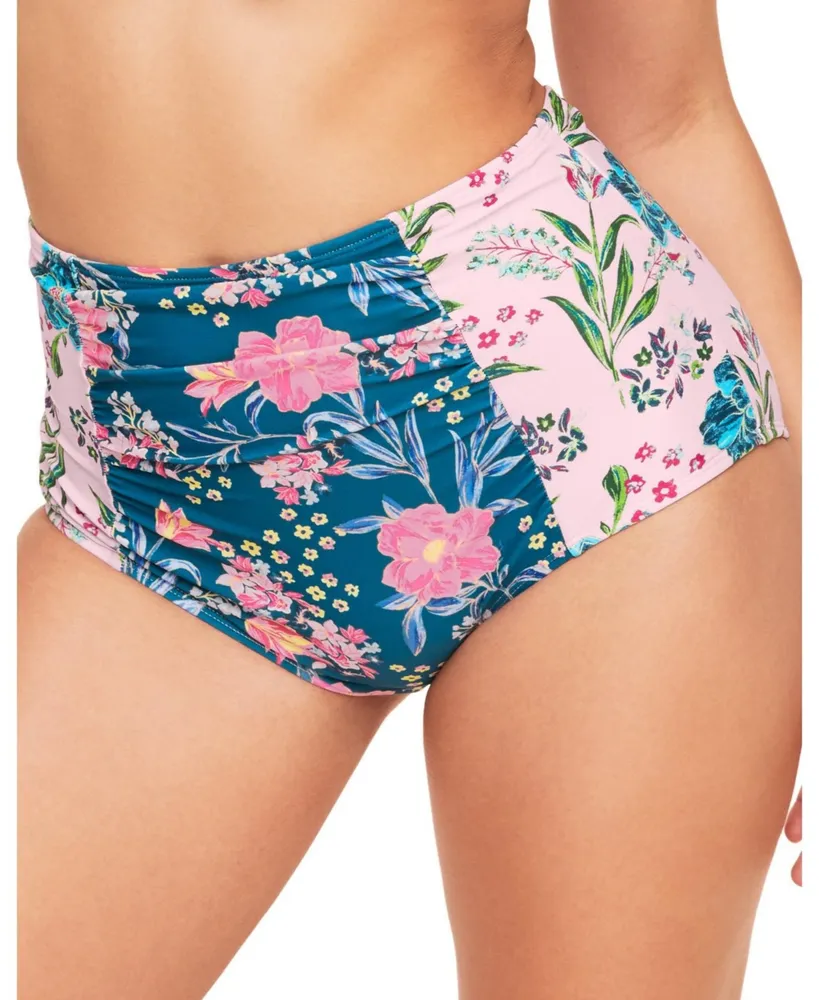 Spiderweb Cutout High-Waisted Swim Bottoms