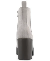 Journee Collection Women's Cassidy Platform Block Heel Lug Sole Booties