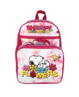 Peanuts Snoopy Woodstock Flower Character 3 Pc Backpack Lunchbox Pencil Pouch
