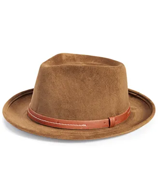 Scala Men's Faux-Suede Belted Fedora