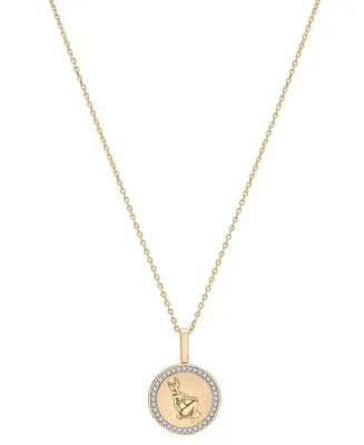 Audrey by Aurate Diamond Taurus Disc 18" Pendant Necklace (1/10 ct. t.w.) in Gold Vermeil, Created for Macy's