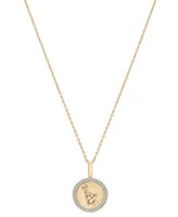 Audrey by Aurate Diamond Taurus Disc 18" Pendant Necklace (1/10 ct. t.w.) in Gold Vermeil, Created for Macy's