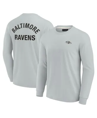 Men's and Women's Fanatics Signature Gray Baltimore Ravens Super Soft Long Sleeve T-shirt