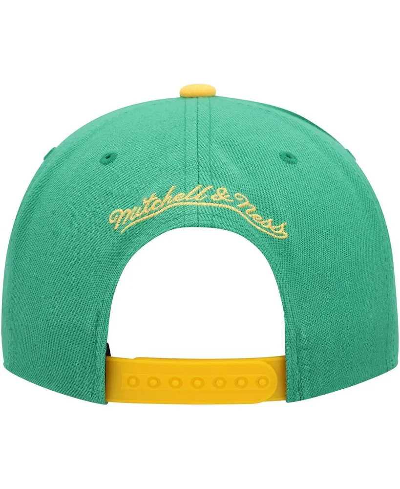 Men's Mitchell & Ness Green La Galaxy Throwback Logo Snapback Hat