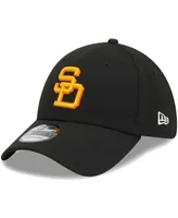 Men's New Era Black San Diego Padres Logo 39THIRTY Flex Hat