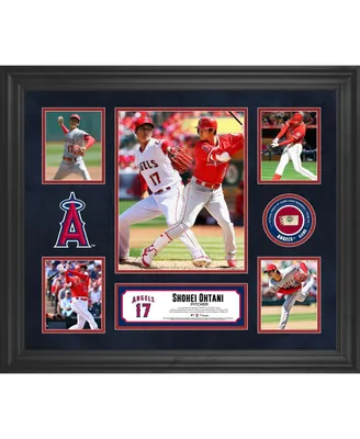 Shohei Ohtani Los Angeles Angels Framed 5-Photo Collage with a Piece of Game-Used Baseball
