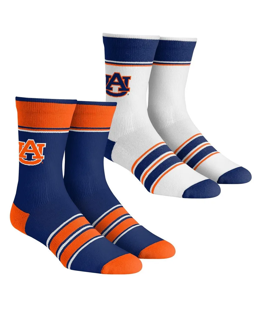 Big Boys and Girls Rock 'Em Socks Auburn Tigers Multi-Stripe 2-Pack Team Crew Sock Set