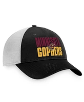 Men's Top of the World Black, White Minnesota Golden Gophers Stockpile Trucker Snapback Hat