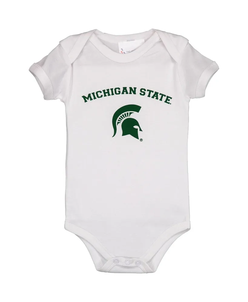 Infant Boys and Girls White Michigan State Spartans Arch & Logo Bodysuit