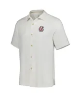 Men's Tommy Bahama White Atlanta Braves Sport Tropic Isles Camp Button-Up Shirt