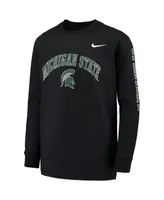 Big Boys Nike Black Michigan State Spartans Arch and Logo 2-Hit Long Sleeve T-shirt