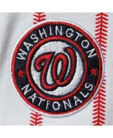 Infant Boys and Girls White Washington Nationals Pinstripe Power Hitter Coverall