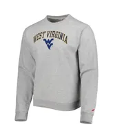 Men's League Collegiate Wear Heather Gray West Virginia Mountaineers 1965 Arch Essential Lightweight Pullover Sweatshirt