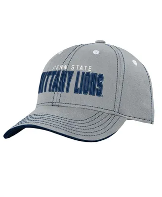 Youth Boys and Girls Gray Penn State Nittany Lions Old School Slouch Adjustable Hat