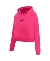 Women's Pro Standard Cincinnati Bengals Triple Pink Cropped Pullover Hoodie