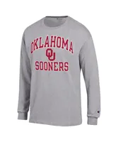 Men's Champion Heather Gray Oklahoma Sooners High Motor Long Sleeve T-shirt