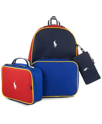 Polo Ralph Lauren Big Boys Backpack, Lunch Box and Pencil Case Combo Set, 3 Piece