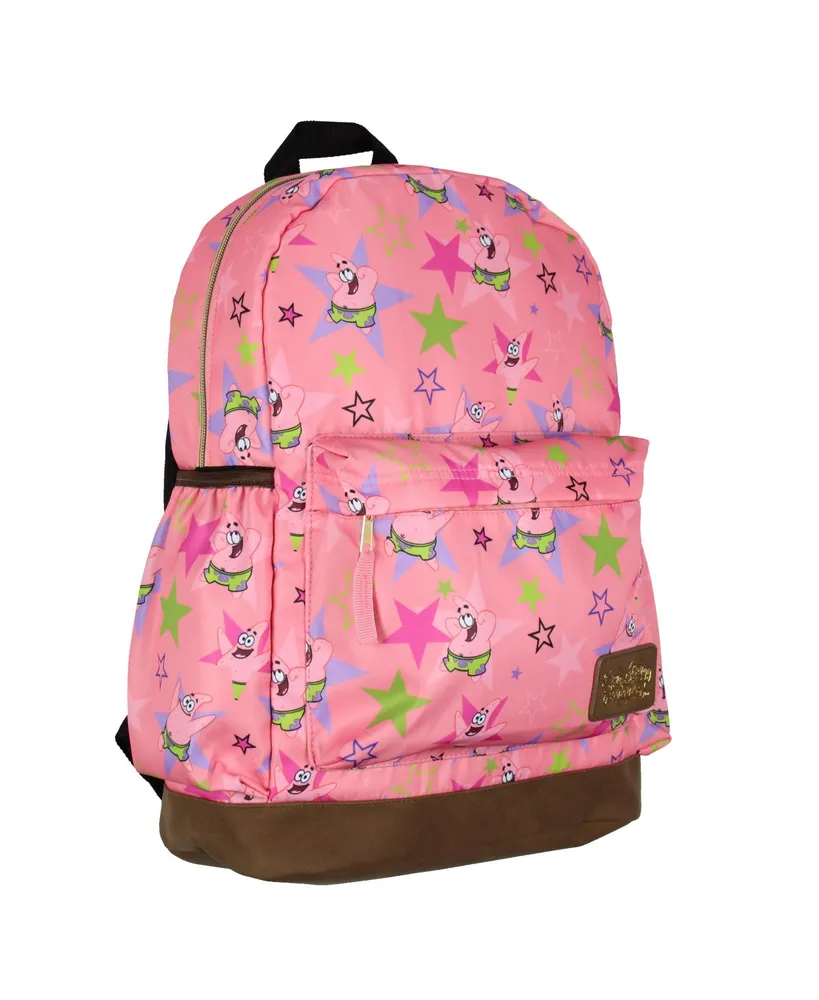 SpongeBob SquarePants Nickelodeon Patrick Star School Travel Backpack With Faux Leather Bottom