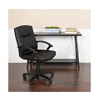 Emma+Oliver Fundamentals Mid-Back Padded Task Office Chair With Arms