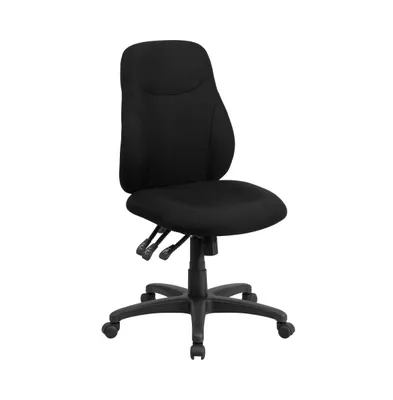 Emma+Oliver Mid-Back Fabric Multifunction Swivel Ergonomic Task Office Chair With 1.5" Back Adjustment