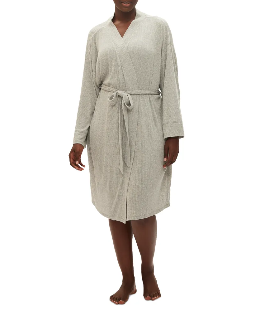 White Mark Plus Cozy Loungewear Belted Robe