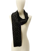 Coach Women's Metallic Logo Ribbed-Knit Scarf