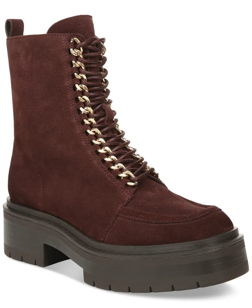 Sam Edelman Women's Lovrin Lace-Up Chain Combat Boots