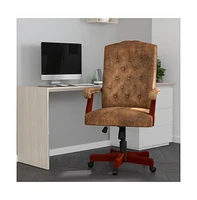 Merrick Lane Versailles High Back Tufted Home Office Chair With Height Adjustment And 360° Swivel