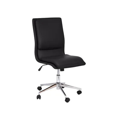 Merrick Lane Artemis Mid-Back Armless Home Office Chair With Height Adjustable Swivel Seat And Five Star Chrome Base