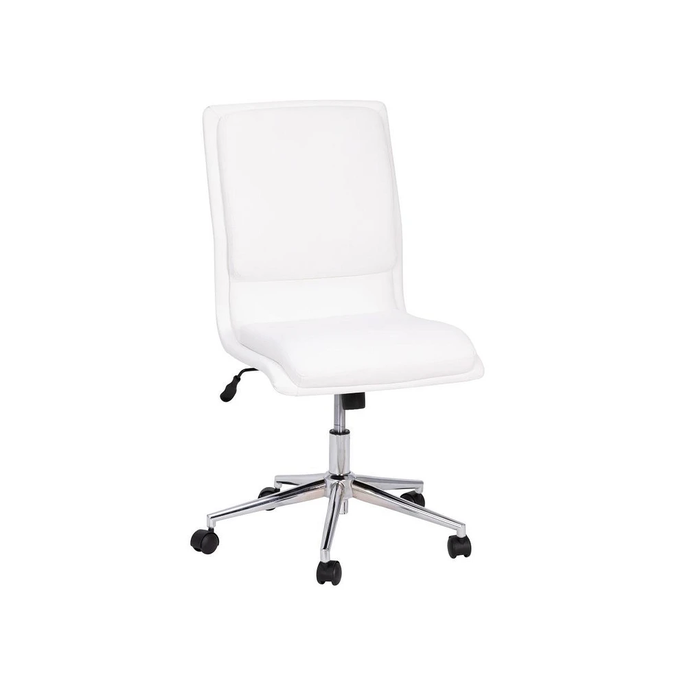 Merrick Lane Artemis Mid-Back Armless Home Office Chair With Height Adjustable Swivel Seat And Five Star Chrome Base