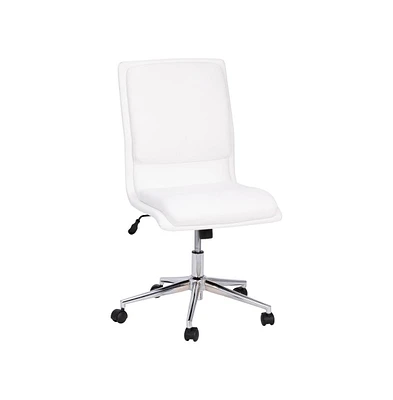 Merrick Lane Artemis Mid-Back Armless Home Office Chair With Height Adjustable Swivel Seat And Five Star Chrome Base