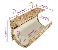 vidaXL Cat Bed with Cushion Water Hyacinth 14.6"x7.9"x7.9"