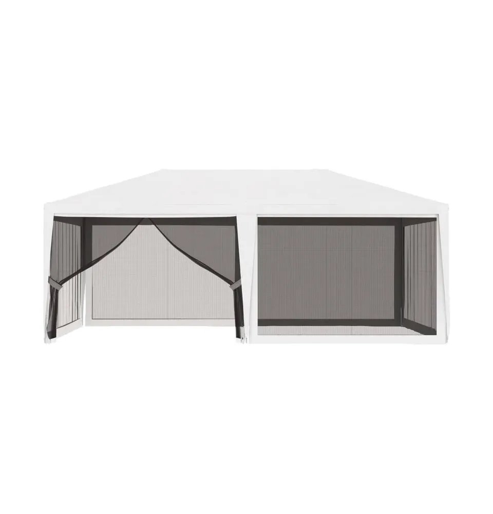 vidaXL Party Tent with 4 Mesh Sidewalls 13.1'x19.7' White