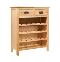 vidaXL Wine Cabinet 28.3"x12.5"x35.4" Solid Oak Wood