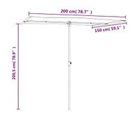 vidaXL Outdoor Parasol with Aluminum Pole 6.6'x4.9' Sand White