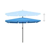 vidaXL Garden Parasol with Pole 82.7"x55.1" Azure Blue