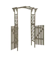 Pergola with Gate 45.7"x15.7"x80.3" Gray Solid Firewood