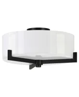 Hudson & Canal Hamlin 17" Wide 2-Light Semi Flush Mount with Glass Shade