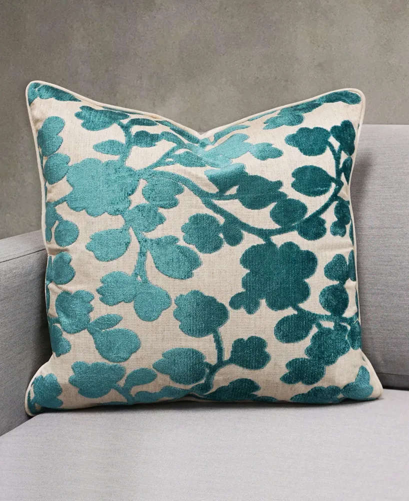Millihome Blossom Cut Velvet Decorative Pillow, 20" x 20"
