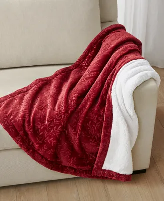 Charter Club Embossed Plush Reversible Sherpa Throw, 50" x 60", Created for Macy's