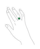 Bling Jewelry Fashion Rectangle Solitaire Cubic Zirconia Cz Pave Green Art Deco Style Cocktail Statement Ring For Women