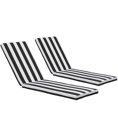 Simplie Fun 2 Pieces Set Outdoor Lounge Chair Cushion Replacement Patio Furniture Seat Cushion Chaise Lounge