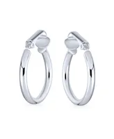 Bling Jewelry Classic Basic Simple Tube Lightweight Clip On Hoop Earrings For Women Non Pierced Ears Sterling Silver .75 Diameter