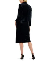 Kasper Kasper Womens Draped Open Front Cardigan Sleeveless Top Midi Pencil Skirt