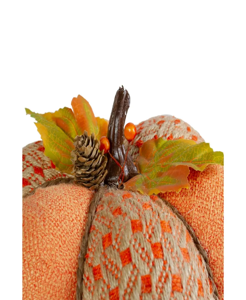 8.5" Orange Autumn Harvest Thanksgiving Table Top Pumpkin